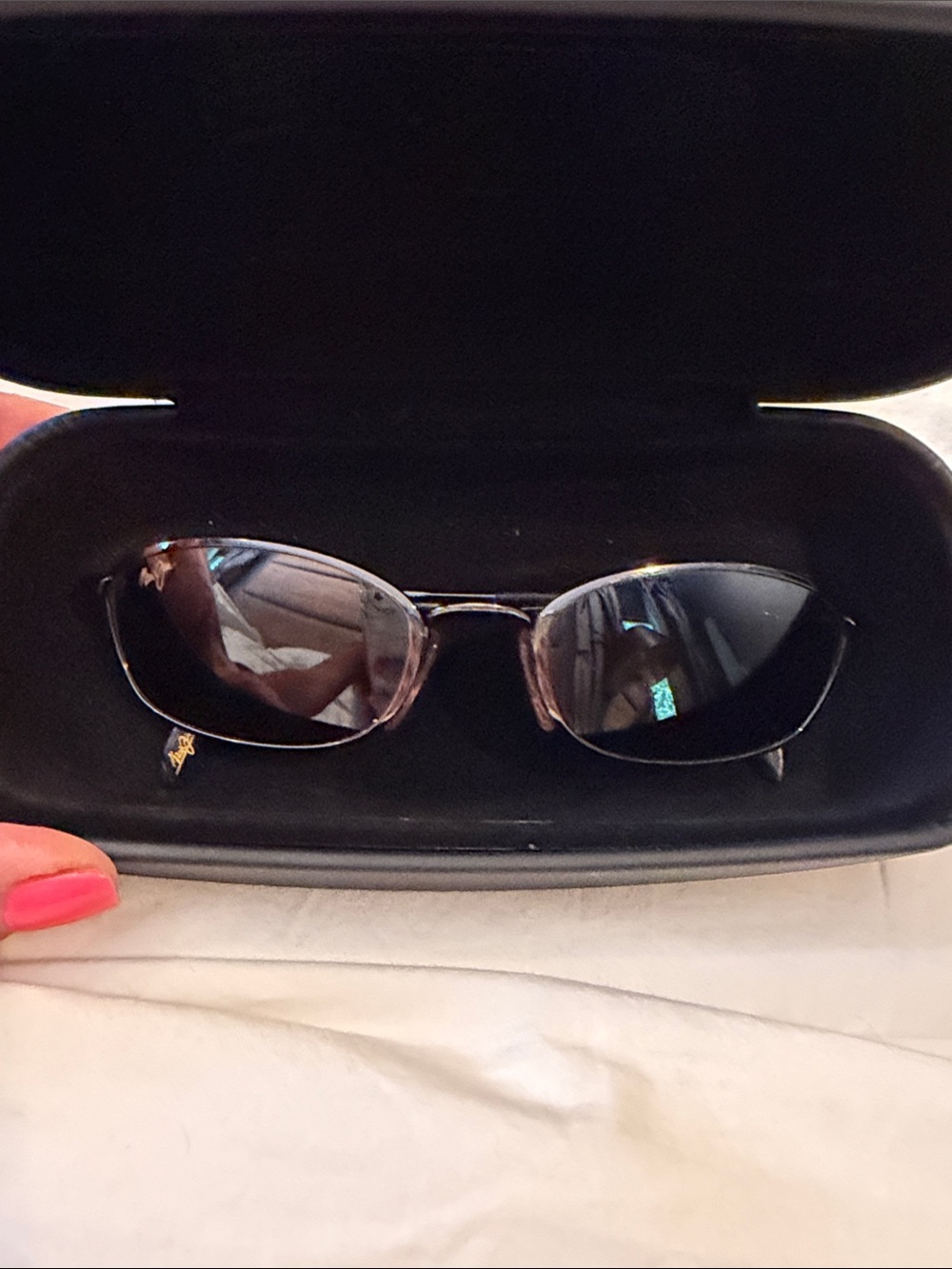Men's, Vintage Maui Jim Black Oval Sunglasses